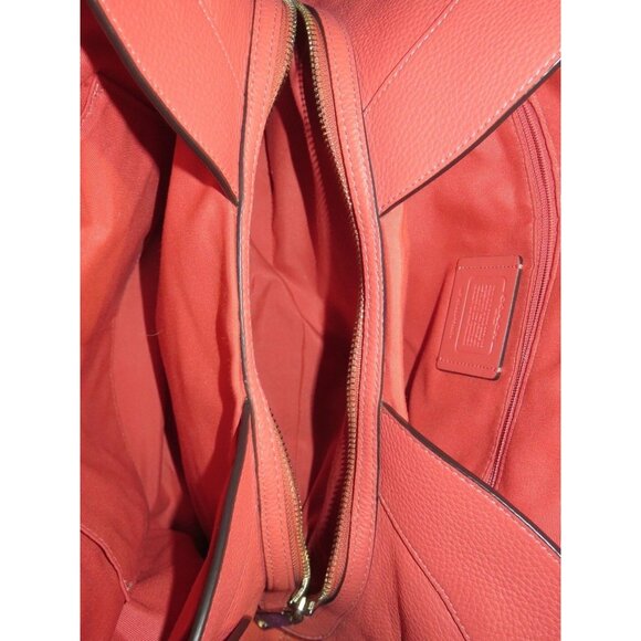 Coach Lexy Shoulder Bag studded Refined pebble Coral leather & matching purse - Picture 15 of 15